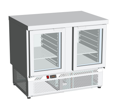 UT-0125435 - Стол холодильный МВ CТ СХН 1000х700х870 (без борта, 2 двери стекло)