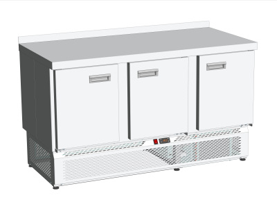 UT-0111262 - Стол холодильный СТ 1485х700х870 (борт, 3 двери)