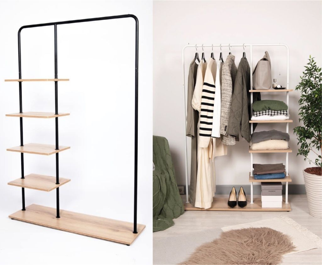 Напольная вешалка с пятью полками Напольная вешалка с пятью полками