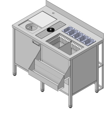 UT-0117580 - ШИПКА Барная станция 1200х700х850мм (AISI 304)