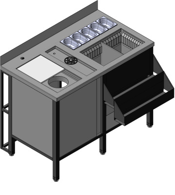 Барная станция 1200х700х850мм (304)