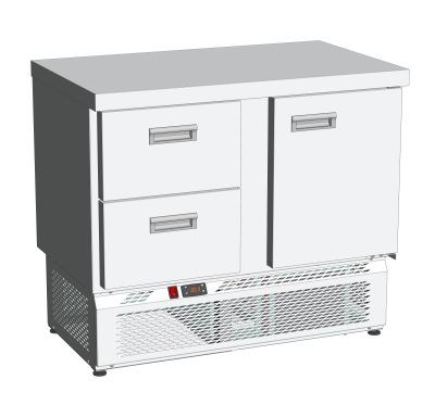 UT-0125429 - Стол холодильный МВ CТ СХН 1000х600х870 (без борта, 1 дверь, 2 ящика)