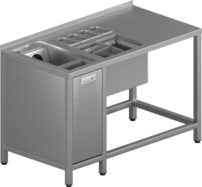 UT-0127042 - Бар МВ 1350х700х870 (ринзер + гастроемкости + ванна для льда)