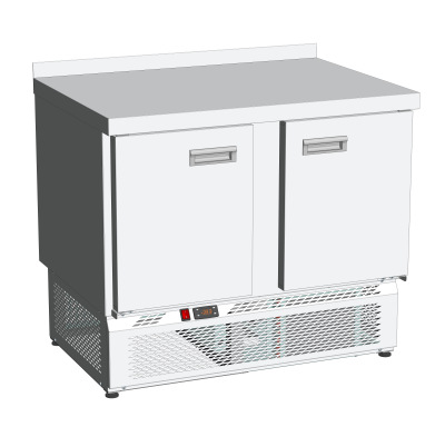UT-0111263  - Стол холодильный МВ CТ СХН 1000х700х870 (борт, 2 двери)