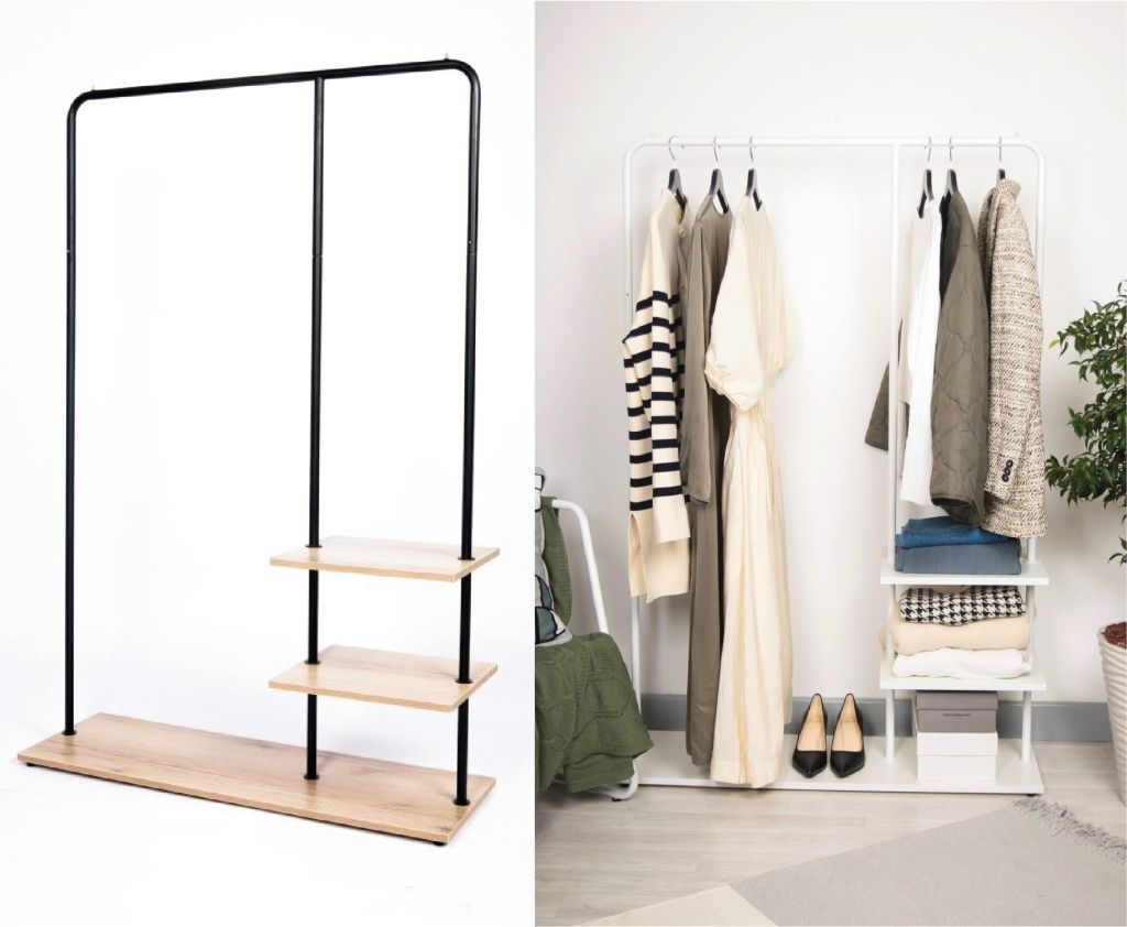 Напольная вешалка с тремя полками Напольная вешалка с тремя полками