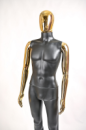 MGS-02RU.COMBINED Манекен мужской матовый без лица (комбинированный), черный/золото