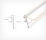 Ценникодержатель полочный, тип ARN39, длина 1235 мм, цвет прозрачный