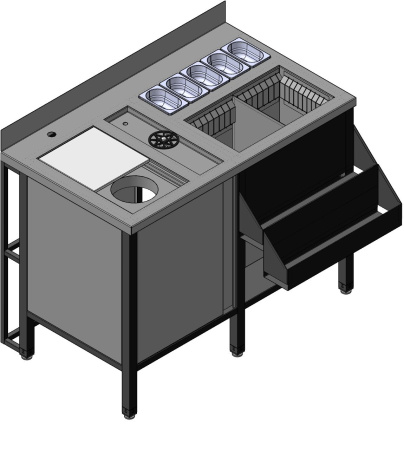 Барная станция 1200х700х850мм (304)
