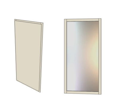 ПЗ 9701  UT-0131082,  UT-0131083. Рамка ЛДСП Миндаль 16мм, кроношпан. Зеркало